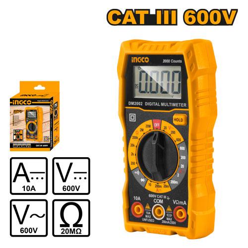 INGCO MULTIMETRE DIGITAL LCD CAT.III 600V AU MAROC [DM2002]
