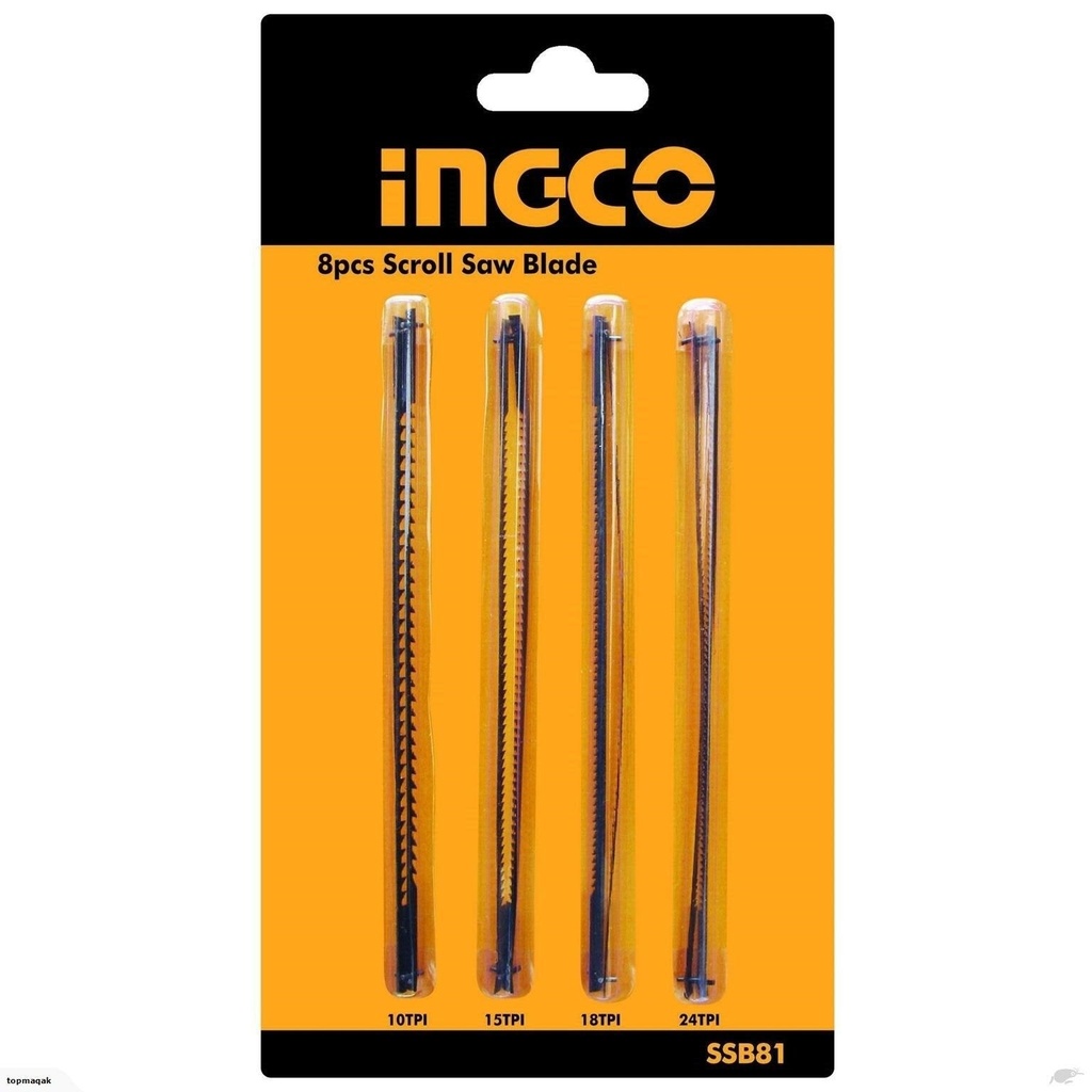 [SSB81] INGCO JEU DE 8 LAMES POUR SCIE A CHANTOURNER 85W SS852 - AU MAROC [SSB81]