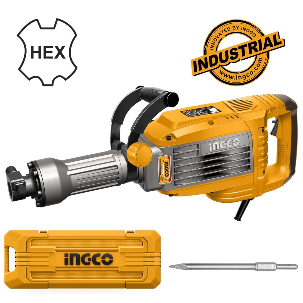 [PDB170068] INGCO MARTEAU BURINEUR 14KG 1700W + 2 BURINS AU MAROC [PDB170068]