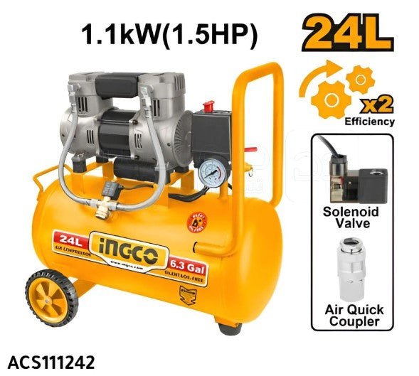 [ACS111242] INGCO COMPRESSEUR 24L 1100 (1.5H) NR AU MAROC [ACS111242]